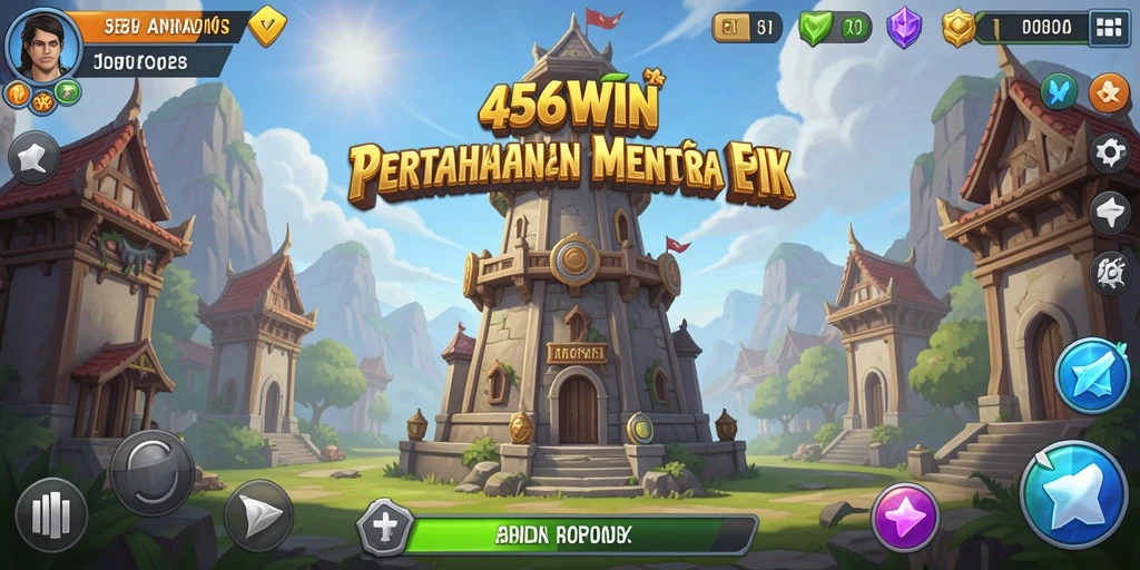 Tampilan gameplay menarik dari 456WIN dengan pertahanan menara yang strategis.