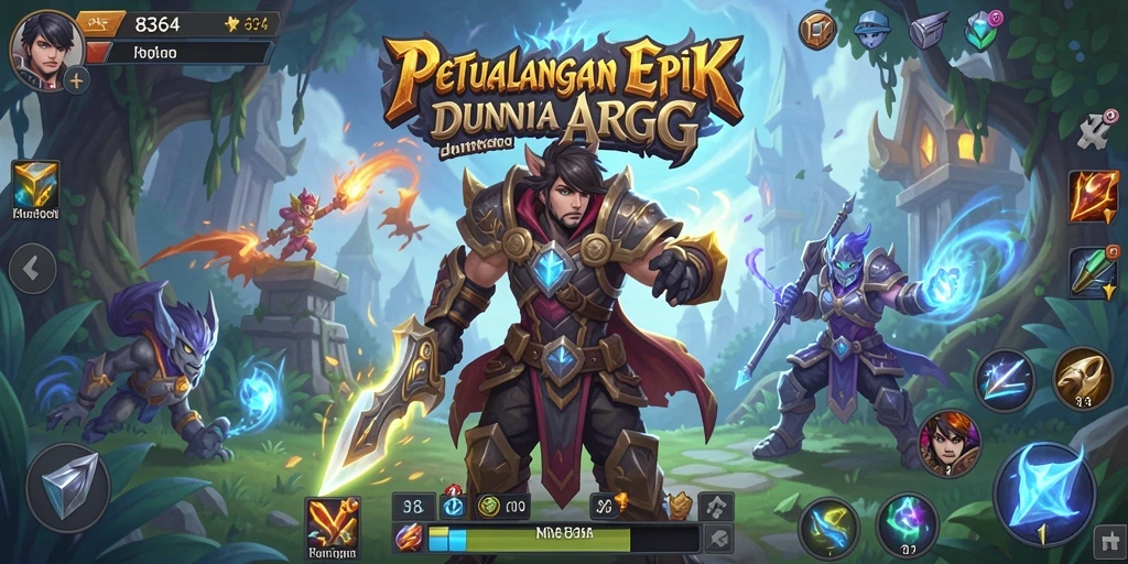 Tampilan gameplay ARPG yang menegangkan dan penuh aksi di 8364.
