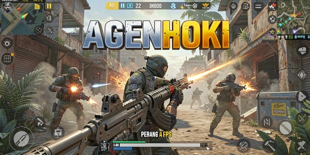 Screenshot AGENHOKI memperlihatkan aksi tembak-menembak yang mendebarkan.