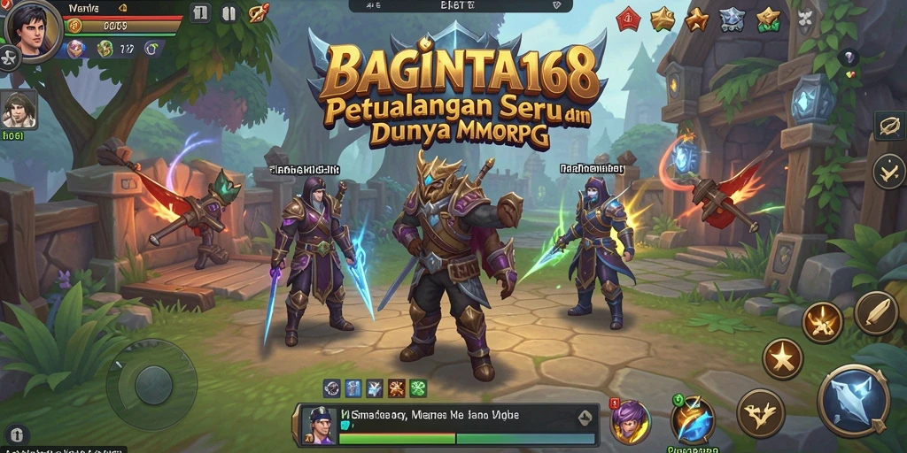 Screenshot gameplay <strong>BAGINTA168</strong> menampilkan petualangan dalam dunia fantasi yang kaya.