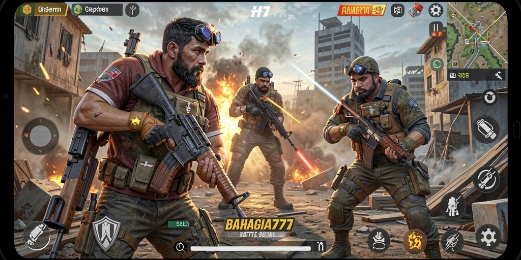 Tampilan gameplay seru di BAHAGIA777 dengan aksi pertarungan intens.