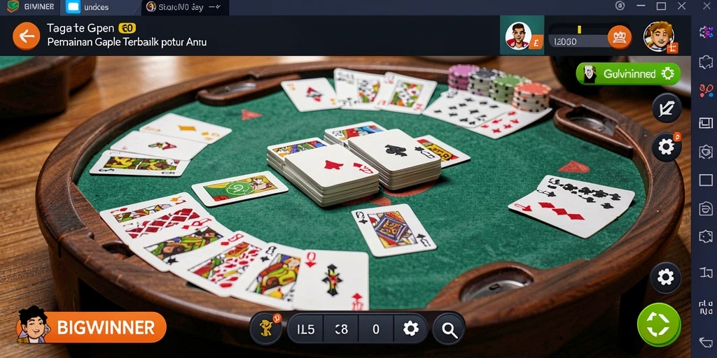 Screenshot gameplay Gaple dengan tampilan antarmuka yang menarik.