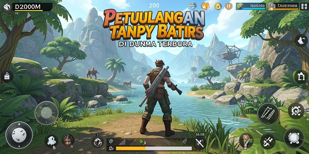 Tangkapan layar gameplay D200M yang menampilkan petualangan luar biasa.