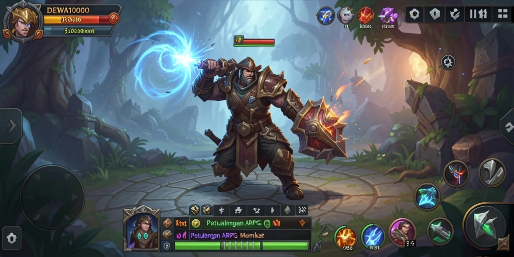 Gameplay seru DEWA1000 dengan pertarungan yang mendebarkan.