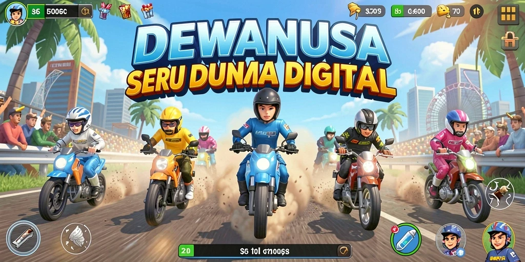 Tampilan gameplay DEWANUSA yang menegangkan saat balapan.