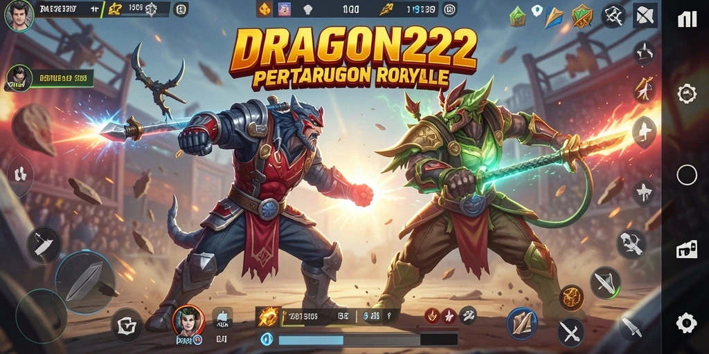 Tampilan gameplay DRAGON222 dalam pertarungan Battle Royale yang mendebarkan.