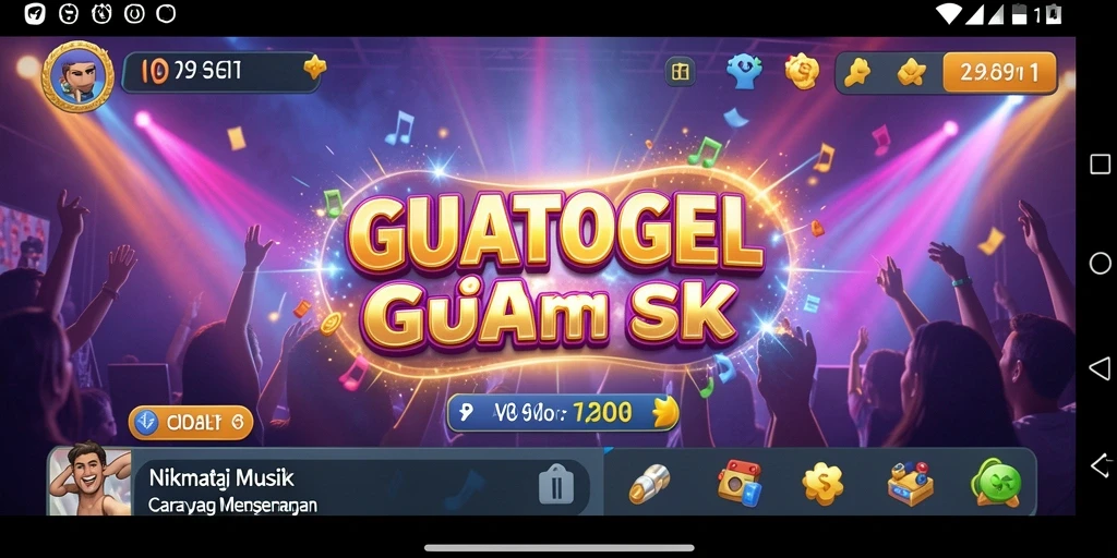 Screenshot GUATOGEL menampilkan gameplay musik yang seru.