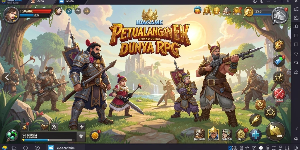Tangkapan layar menunjukkan aksi seru dalam permainan RPG IDAGAME.