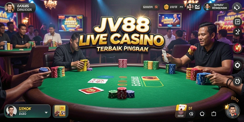 Screenshot gameplay JV88 yang menampilkan suasana kasino yang seru.