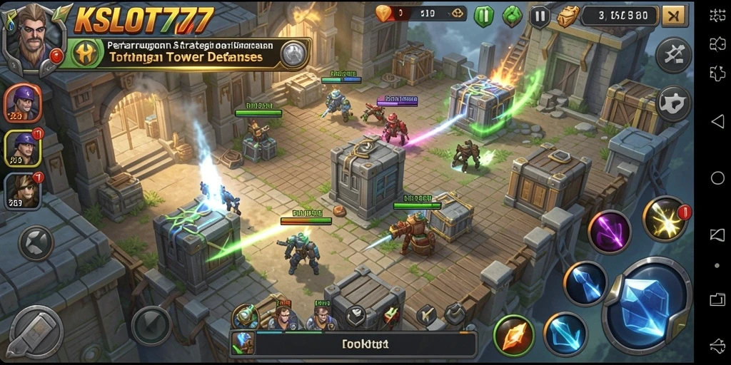 Tampilan seru gameplay KKSLOT777 dalam Tower Defense yang menegangkan.