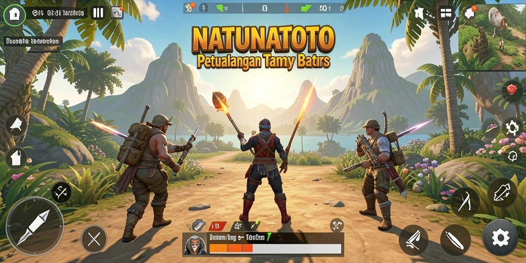 Gameplay NATUNATOTO dalam dunia terbuka yang menakjubkan.