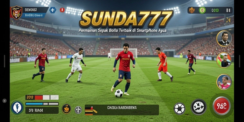 Tangkapan layar gameplay SUNDA777 yang menampilkan pertandingan sepak bola seru.