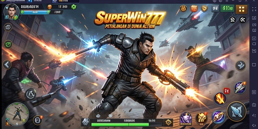 Tampilan gameplay aksi menegangkan SUPERWIN777.