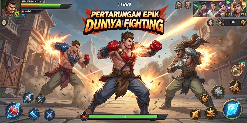 Screenshot gameplay TTT888 menunjukkan pertarungan seru dan grafis menawan.
