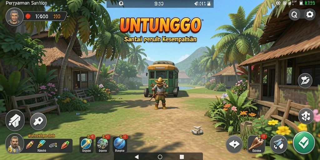 Tangkapan layar utama UNTUNGGO menampilkan permainan yang seru dan interaktif.