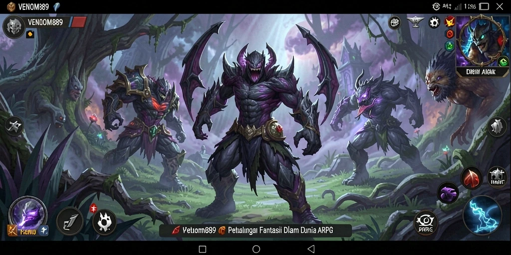Tampilan seru dari gameplay ARPG VENOM889 saat beraksi.