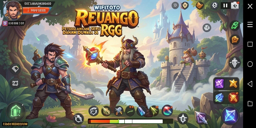 Screenshot utama WIFITOTO menampilkan aksi pertempuran seru dalam dunia RPG.